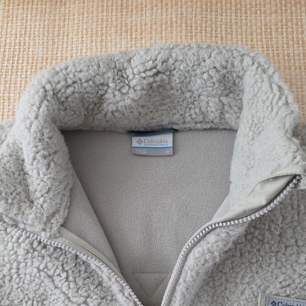 Columbia Sherpa Fleece Jacket Small Gray Full Zip Cozy Plush Women's Outdoor - Picture 2 of 6